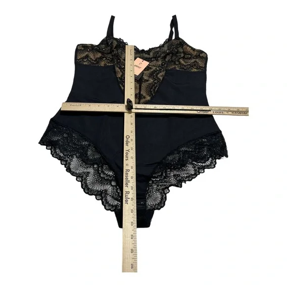 Pinsy Sculpting Lace Shapewear Bodysuit 1X BLACK NEW TAGS‎ NWT - Picture 2 of 9